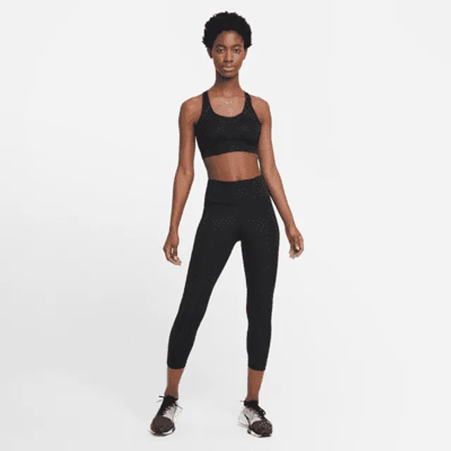 Nike Plus Size Pro Cropped Leggings, Black Heather/White, Size: 1X - 2X -  3X