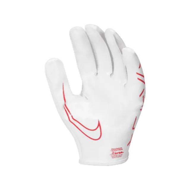 Nike Vapor Jet 6.0 Youth Football Gloves WHITE RED Medium