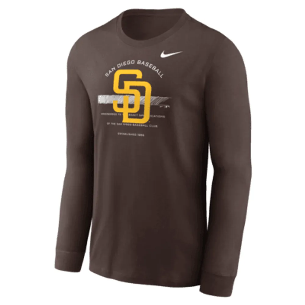 Nike Dri-Fit San Diego SD Padres Baseball Jersey Navy Blue T-Shirt  Men's Large