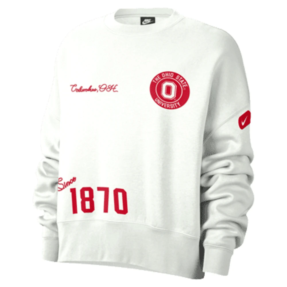 Ohio State Women's Nike College Crew-Neck Sweatshirt. Nike.com