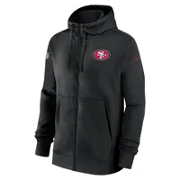 San Francisco 49ers Nike Sideline Team Logo Performance Pullover Hoodie -  Black