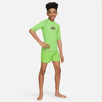 Nike Swim Scribble Big Kids' (Boys') Short-Sleeve Hydroguard. Nike.com