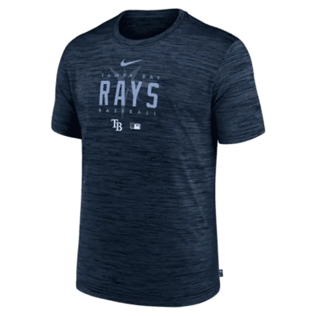 Nike Dri Fit Tampa Bay Rays Baseball Blue Logo Shirt Blue Youth Large