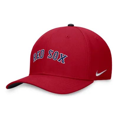 Boston Red Sox Hat Cap Adjustable White Blue Hook and Loop Nike Baseball  MLB