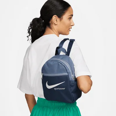 Nike Mini Sportswear Futura Backpack in Black/Light Orewood Brown