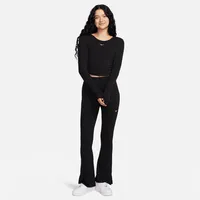 Nike Sportswear Chill Knit Women's Tight Scoop-Back Long-Sleeve Mini-Rib Top. Nike.com