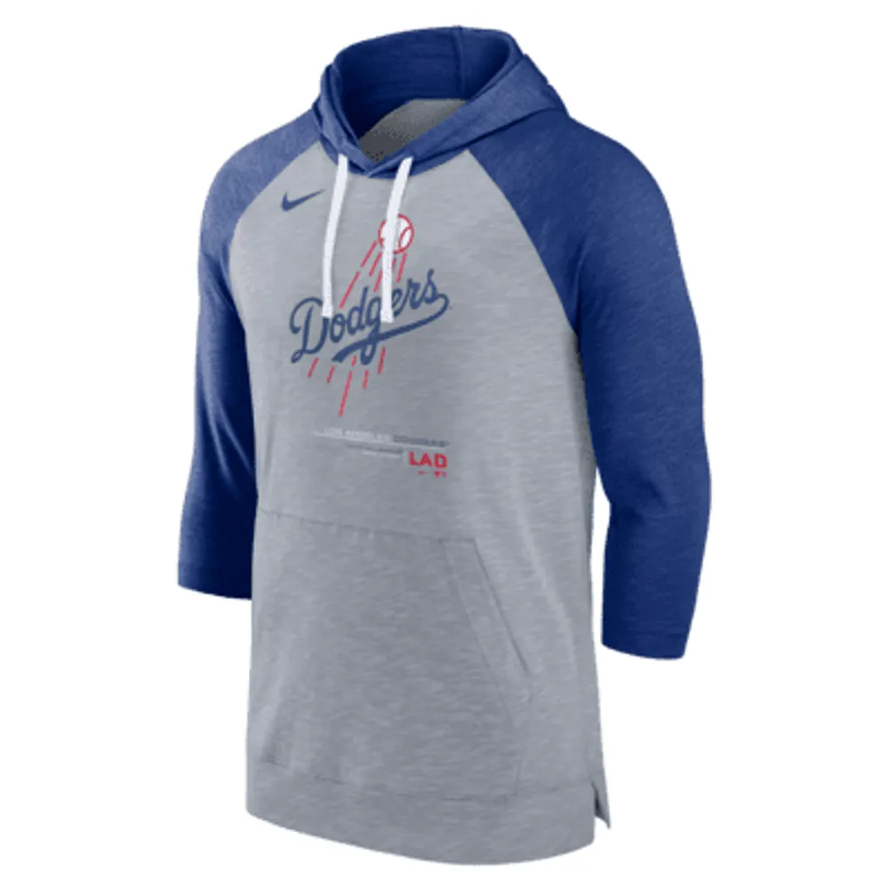 Atlanta Braves Nike Authentic Collection Flux 3/4-Sleeve Pullover Hoodie -  Black/Gray