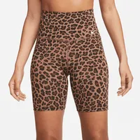 Nike One Women's High-Waisted 7" Leopard Print Biker Shorts. Nike.com