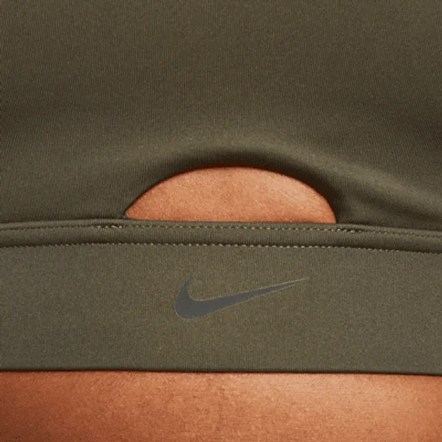 Nike Swoosh Medium Support Padded Sports Bra - Khaki