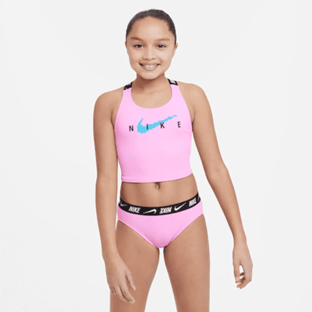 Nike Older Kids' (Girls') Cross-back Midkini Swim Set. UK
