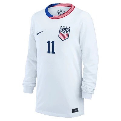 Sophia Smith USWNT 2024 Stadium Home Big Kids' Nike Dri-FIT Long-Sleeve Soccer Jersey. Nike.com