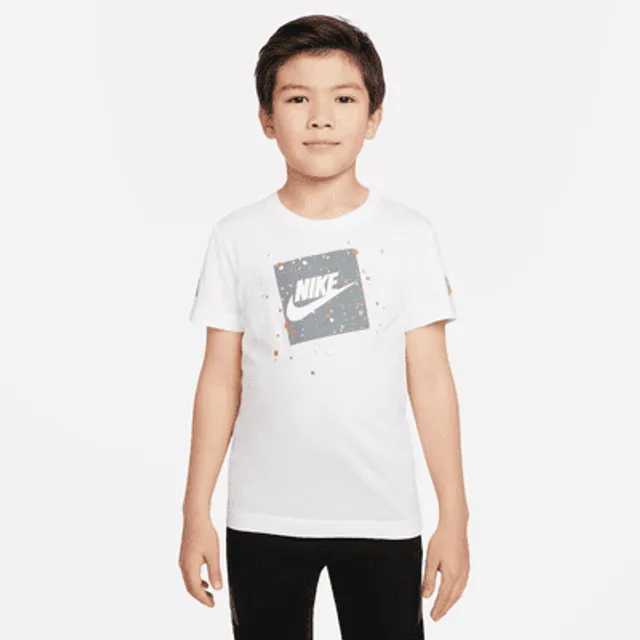 Shop Nike Pre-School Just Do It Embroidery Tee 86K524-001 white