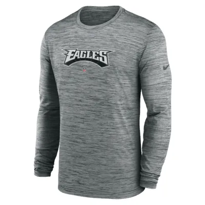 Men's Nike Black Philadelphia Eagles Fan Gear Color Bar Long Sleeve T-Shirt