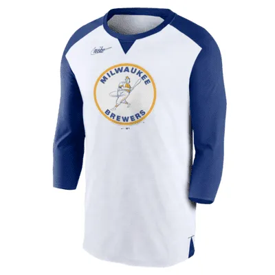 Nike Rewind Colors (MLB Milwaukee Brewers) Men's 3/4-Sleeve T-Shirt. Nike.com