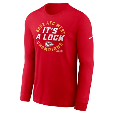 Kansas City Chiefs 2023 AFC West Champions Trophy Collection Men's Nike NFL Long-Sleeve T-Shirt. Nike.com
