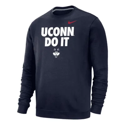 UConn Club Fleece Men's Nike College Crew-Neck Sweatshirt. Nike.com