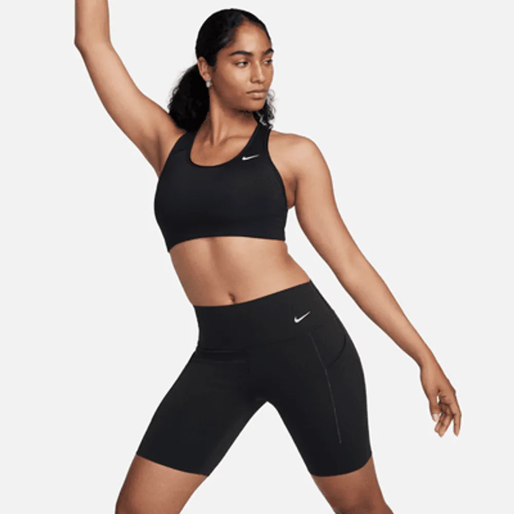 Nike Universa Women's Medium-Support Mid-Rise 20cm (approx.) Biker Shorts  with Pockets. UK