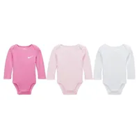 Nike Essentials 3-Pack Long Sleeve Bodysuits Baby Bodysuit Pack. Nike.com