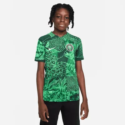 Nigeria 2022/23 Stadium Home Big Kids' Nike Dri-FIT Soccer Jersey. Nike.com