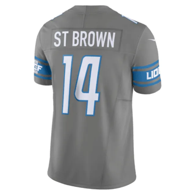 Men's Nike Amon-Ra St. Brown Blue Detroit Lions Game Player Jersey