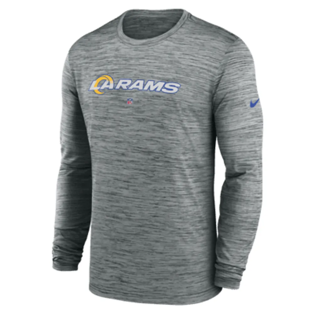 Nike Men's Dri-Fit Velocity Athletic Stack (NFL Los Angeles Rams) Long-Sleeve T-Shirt in Blue, Size: Small | NS164NP95-62Y
