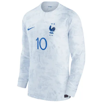 France National Team 2022/23 Stadium Away (Kylian Mbappe) Men's Nike Dri-FIT Long-Sleeve Soccer Jersey. Nike.com