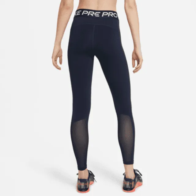 Nike Pro Women's Mid-Rise Mesh-Panelled Leggings. UK