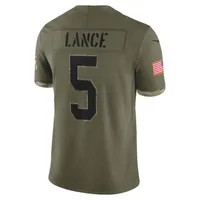 NFL San Francisco 49ers Salute to Service (Trey Lance) Men's Limited Football Jersey. Nike.com