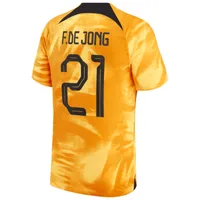 Netherlands National Team 2022/23 Stadium Home (Frenkie de Jong) Big Kids' Nike Dri-FIT Soccer Jersey Jersey. Nike.com