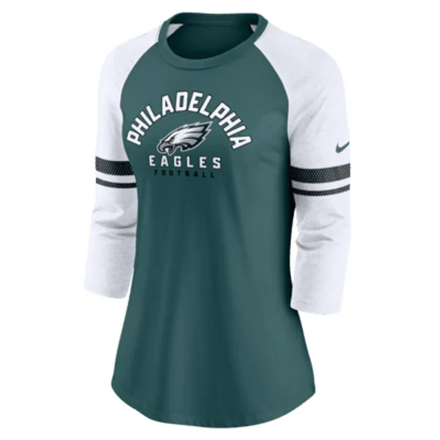 Philadelphia Eagles Nike Dri-Fit Cotton Long Sleeve Raglan T-Shirt - Mens