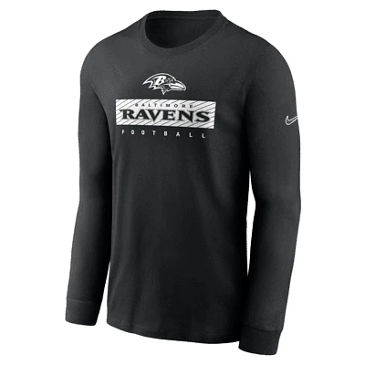 Baltimore Ravens Sideline Team Issue Men's Nike Dri-FIT NFL Long-Sleeve T-Shirt. Nike.com