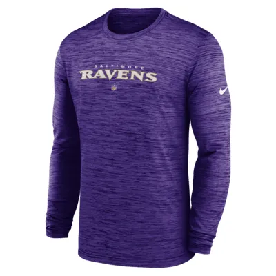 Men's Nike Black Baltimore Ravens Lightweight Performance Hooded Long Sleeve T-Shirt Size: Medium