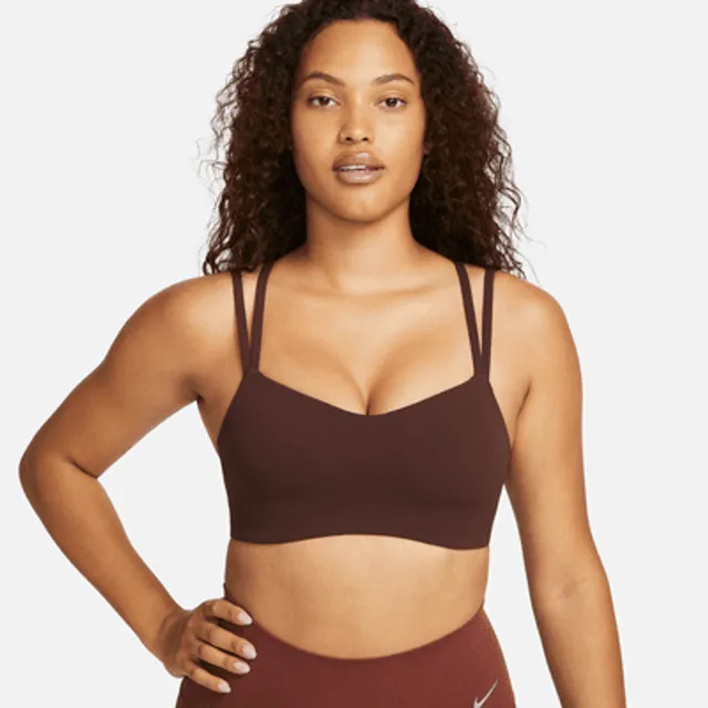 Women's Nike Alate Brown Sports Bra Sz M Cup A-B known for comfort/look