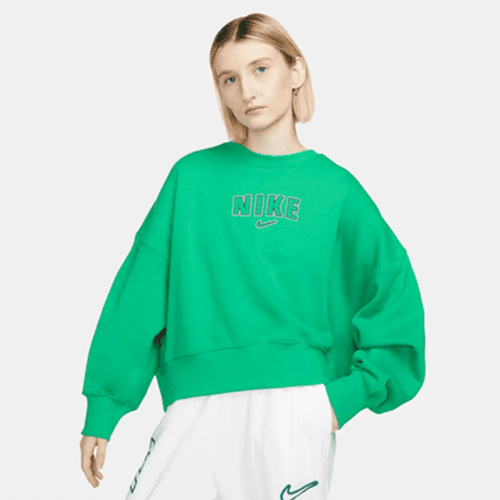 Nike Sportswear Phoenix Fleece Women's Oversized Cropped Crew-Neck  Sweatshirt. UK