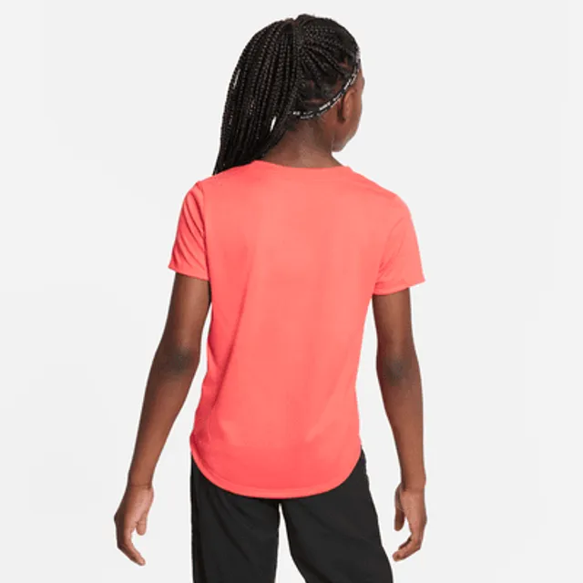 Nike One Big Kids' (Girls') Dri-FIT Short-Sleeve Training Top.