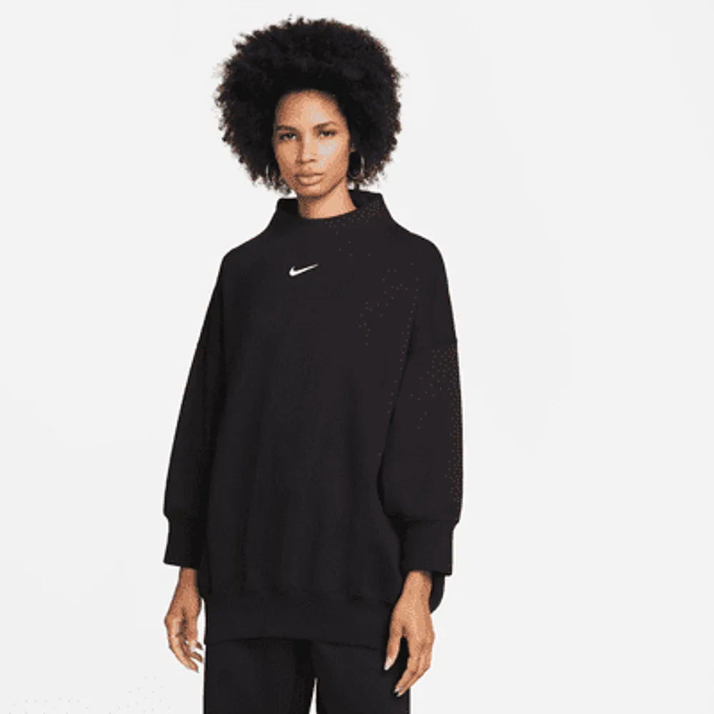 Nike Sportswear Phoenix Fleece Women's Over-Oversized Mock-Neck 3/4-Sleeve  Sweatshirt. UK