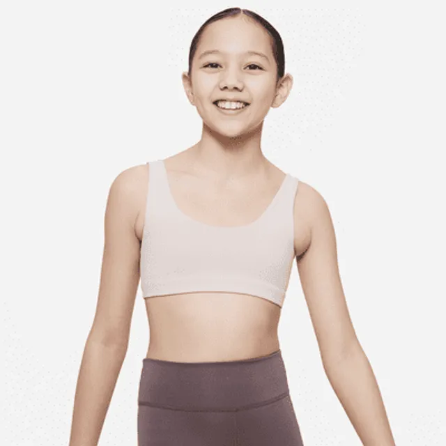 NIKE TRAINING Pink Salt DRI-FIT INDY ICON CLASH SPORTS BRA BIG KID/GIRLS M  10-12