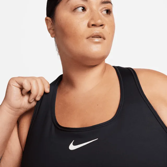 Nike Womens Swoosh High-Support Non Padded Adjustable Sports Bra Black M  A-B