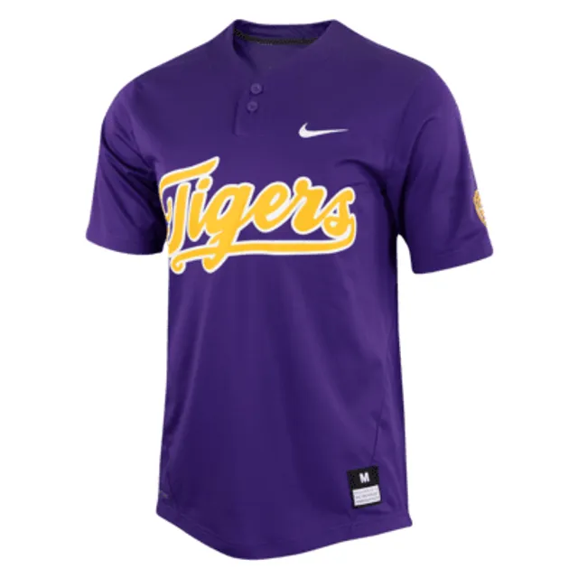 Nike / Men's LSU Tigers Purple Full Button Replica Baseball Jersey