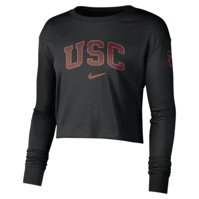 Nike College (USC) Women's Cropped Long-Sleeve T-Shirt. Nike.com