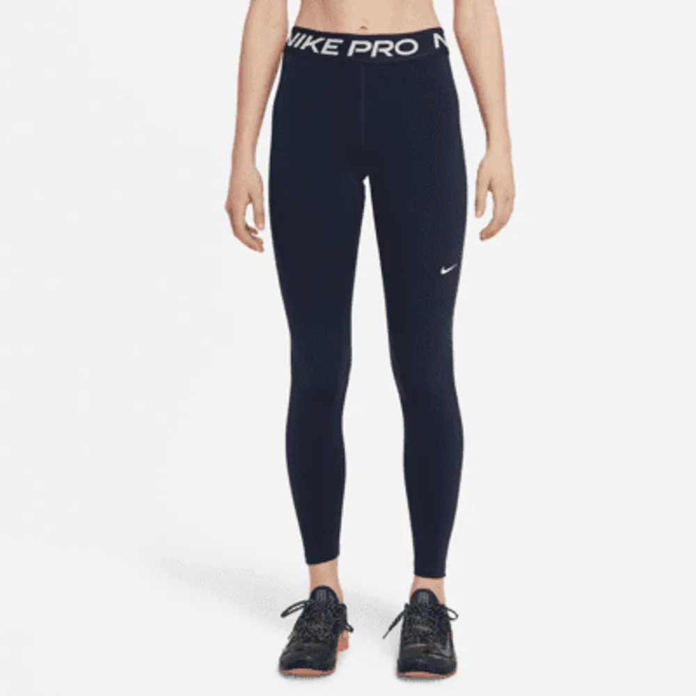 Nike Pro Women's Mid-Rise Mesh-Panelled Leggings. UK