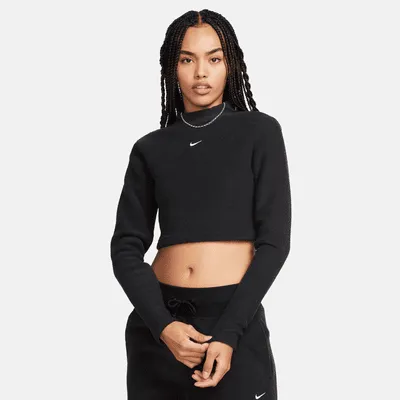 Nike Sportswear Phoenix Plush Women's Slim Mock-Neck Long-Sleeve Cropped Cozy Fleece Top. Nike.com