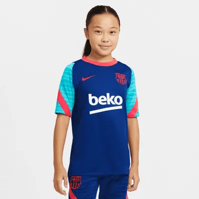 Haut de football à manches courtes FC Barcelona Strike pour Enfant plus âgé. Nike FR