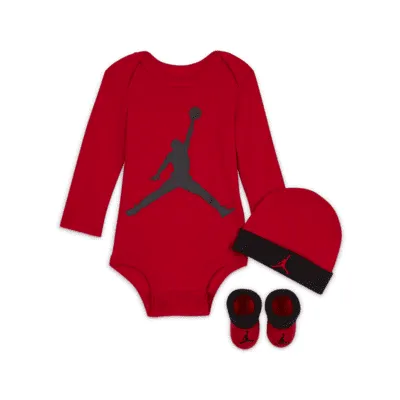 Jordan Baby Bodysuit, Beanie and Booties Set. Nike.com