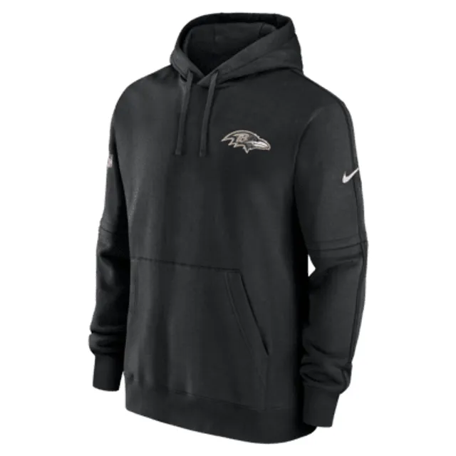 Men's Baltimore Ravens Nike Black Sideline Athletic Stack Performance  Pullover Hoodie