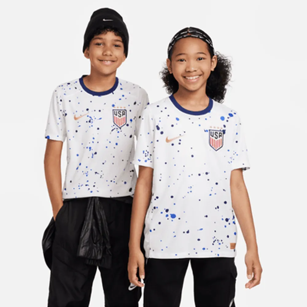 USWNT (4-Star) 2023 Stadium Home Big Kids' Nike Dri-FIT Soccer Jersey. Nike.com
