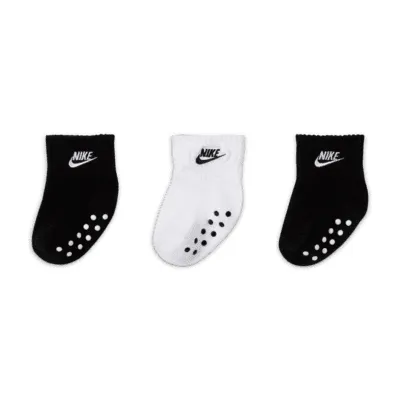 Lot de 3 paires socquettes anti-dérapantes Nike pour bébé (6 - 12 mois). FR