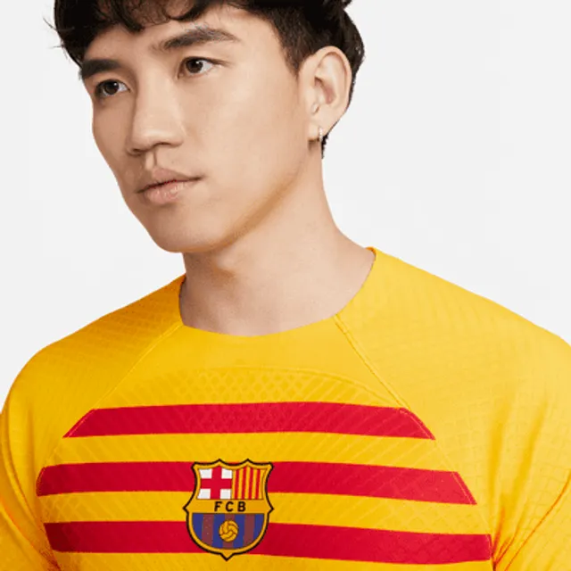 Nike FC Barcelona Strike Dri Fit 22/23 Short Sleeve T-Shirt Yellow