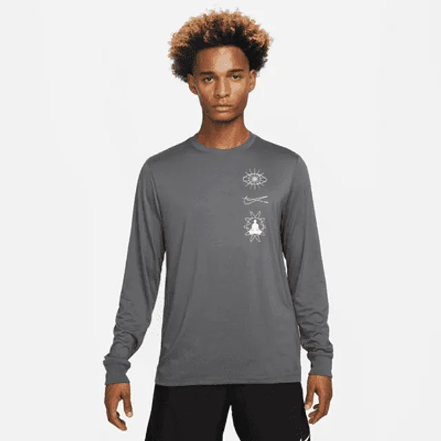 Nike Performance TEE YOGA - Print T-shirt - light silver/black