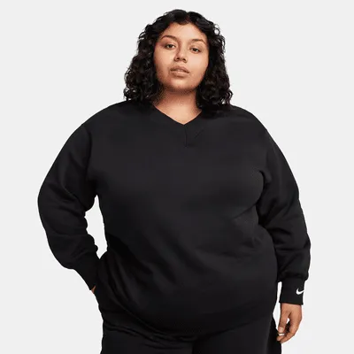 Nike Sportswear Phoenix Fleece Women's Oversized V-Neck Sweatshirt (Plus Size). Nike.com
